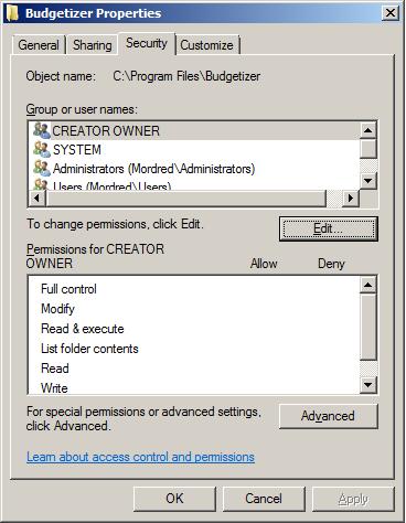 Image of the Properties dialog box